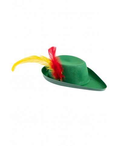 Flocked green elf hat with hangtag/label