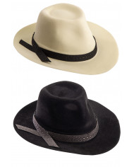 Borsalino-Hut Velourskunstleder (Gr. 58) versch. mit Pappschild/Etikett