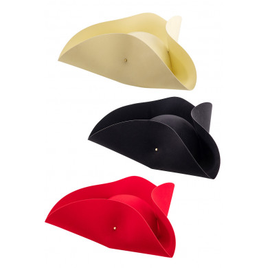 Tricornio de borde ancho de ante (talla 58) de colores surtidos con etiqueta cologante/etiqueta