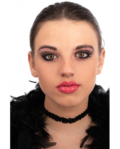 Cartella decorazioni adesive viso crystal  in busta su cartoncino