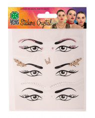 Cartella decorazioni adesive viso crystal  in busta su cartoncino