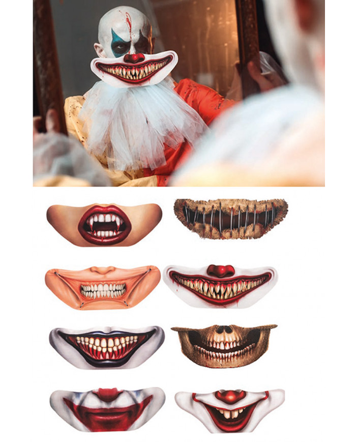 Adhesive decoration horror mouth assorted models with hangtag/label