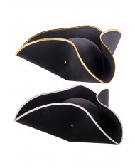 Chapeau tricorne noir de daim (taille 58), modèles assortis avec étiquette volante / étiquette