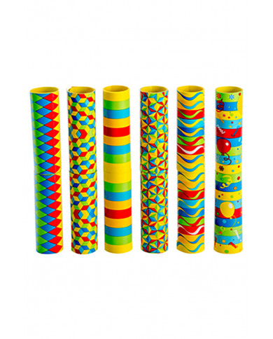 Serpentina grande de papel certificado en modelo asignado con etiqueta colgante/etiqueta