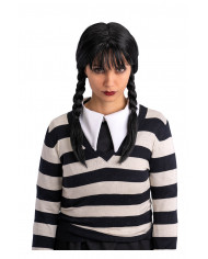 Parrucca Mercoledi' con frangia in busta con gancio