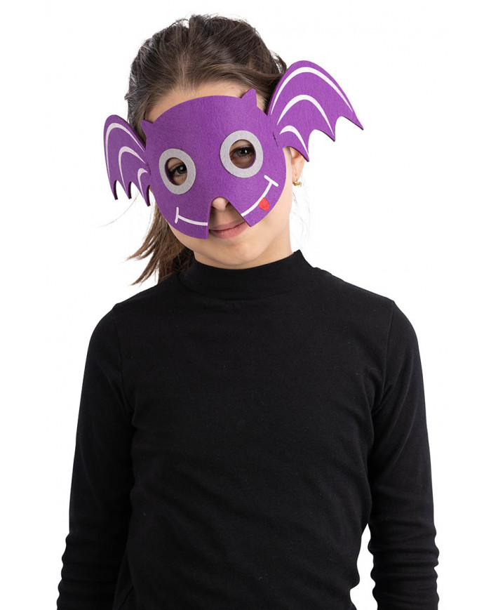 Maschera pipistrello bimbo in feltro  con cav.