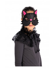 Maschera gattina bimba in feltro  con cav.