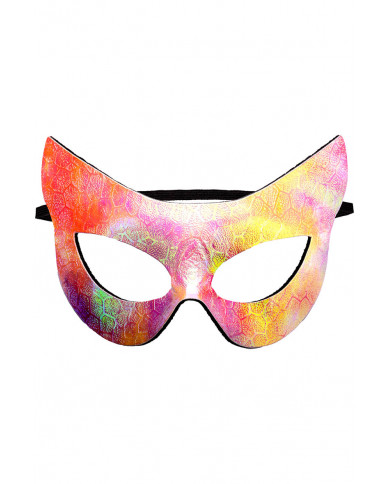 CAT MASK IN METALLIC MULTICOLORED FABRIC WITH HEADER