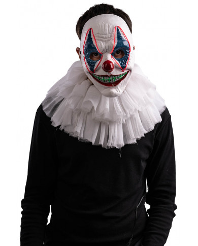 Clown-Maske aus Kunststoff mit Leucht-Dek. (Batterien nicht enthalten) in Beutel mit Aufhänger