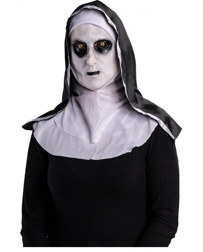 Nonnenmaske aus weichem Kunststoff mit Kapuze mit Aufhänger