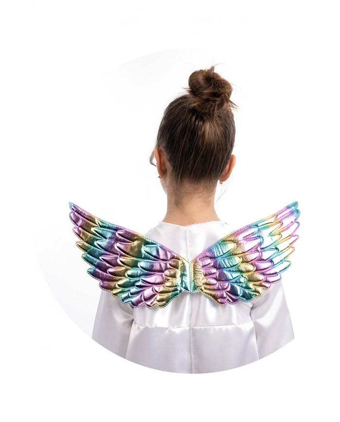 alas de ángel de tela multicolor de unos 44 x18 cm. de largo en bolsa con solapa de cartón