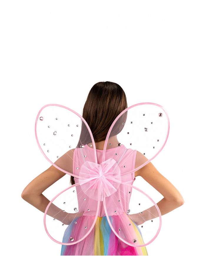 ailes roses avec gemmes, l.cm.58x52 h. environ dans une pochette avec carte d’en-tête