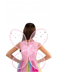 Ali rosa con gemme l.cm.58x52 h. ca in busta c/cav.