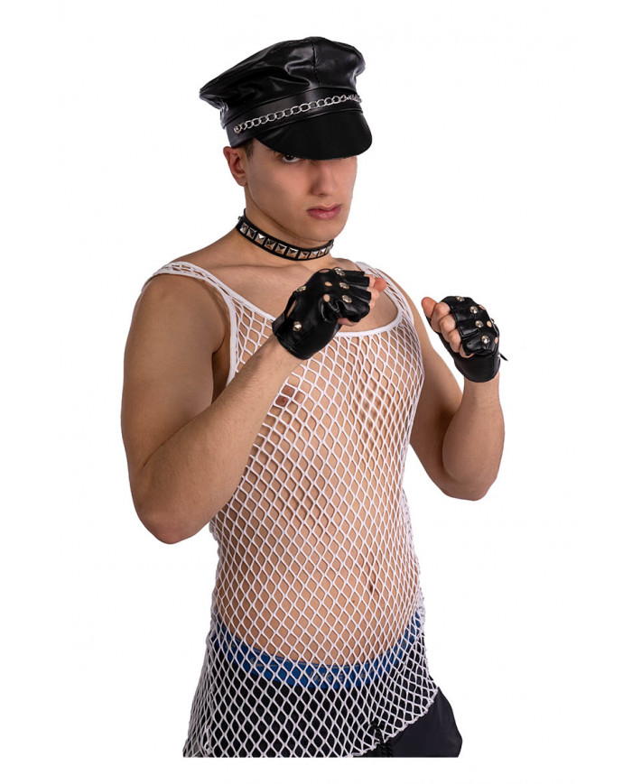 BIKER DISGUISE SET (HAT, GLOVES, COLLAR) ON CARD