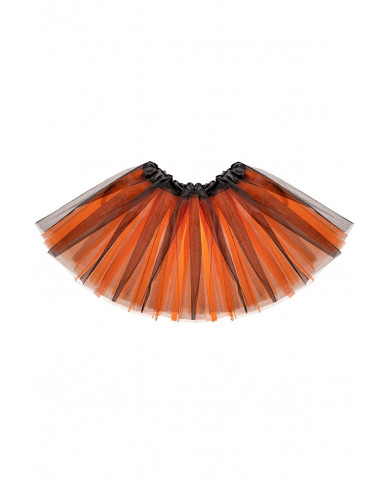 ensemble déguisement citrouille (jupe, serre-tête, baguette) dans une pochette avec crochet