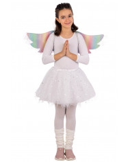 ensemble déguisement angle (jupe et ailes avec poudre de paillettes l.cm78x21 environ) dans une pochette avec crochet