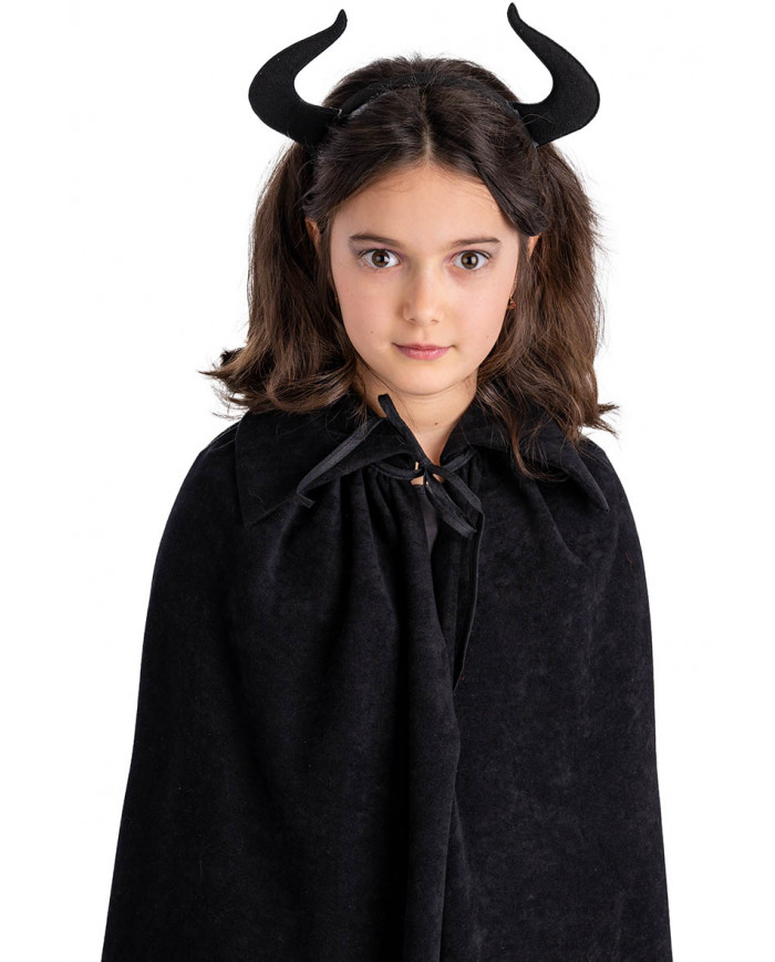 BLACK DEVIL HEADBAND IN FABRIC ON CARD