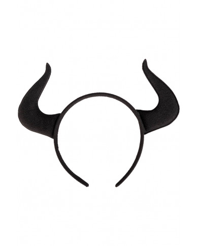 BLACK DEVIL HEADBAND IN FABRIC ON CARD