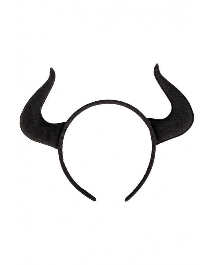 BLACK DEVIL HEADBAND IN FABRIC ON CARD