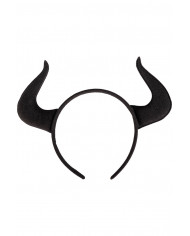 BLACK DEVIL HEADBAND IN FABRIC ON CARD