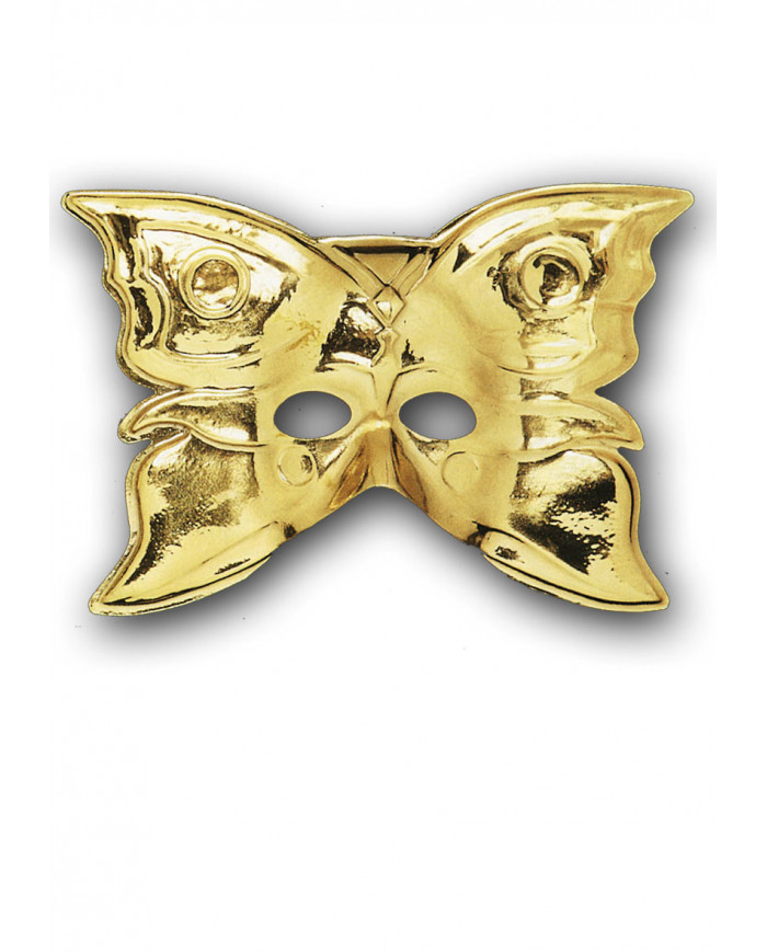 Metallized plastic mask for an original and shining disguise.