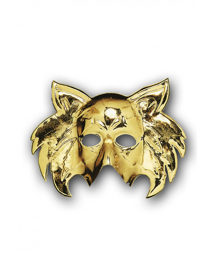 Metallized plastic mask for an original and shining disguise.