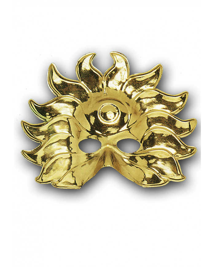 Metallized plastic mask for an original and shining disguise.