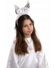 WHITE ANGEL HEADBAND WITH HALO, WINGS AND MARABOUT WITH HEADER