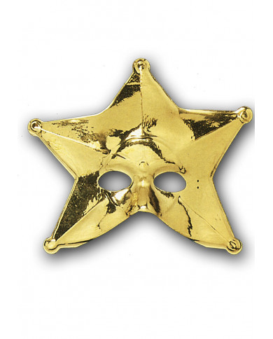 Metallized plastic mask for an original and shining disguise.