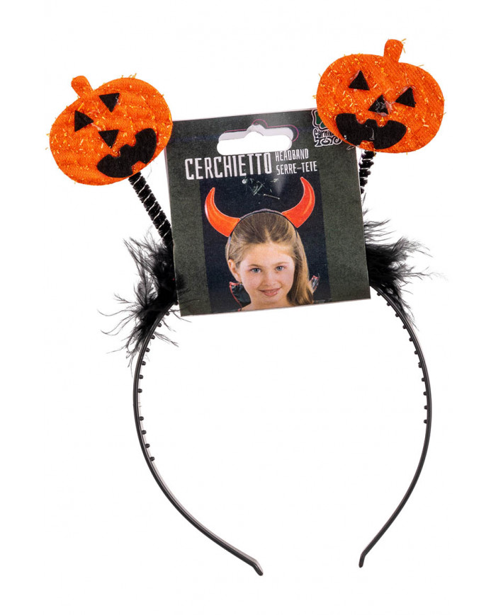 HEADBAND WITH PUMPKINS AND MARABOUT WITH HEADER