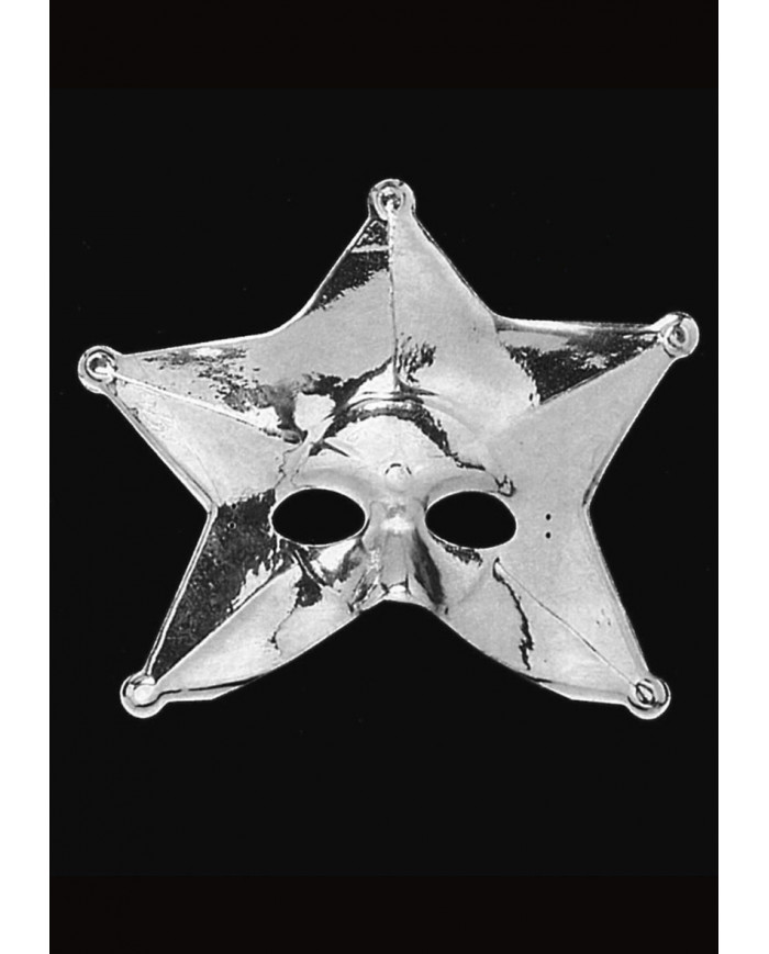 Metallized plastic mask for an original and shining disguise.