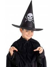 SKULL PRINTED WITCH HAT IN PLASTIC FABRIC H.CM.35 WITH HANGTAG/LABEL