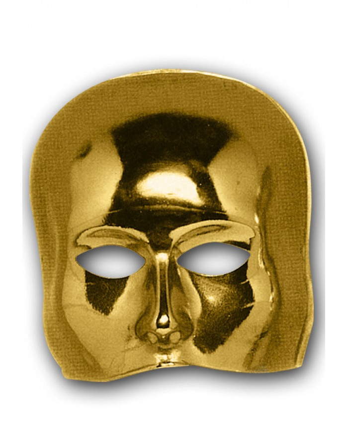 Metallized plastic chinless mask to hide your identity like in