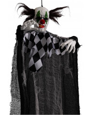 Clown horror con tunica scacchi d'appendere h.cm.120 ca. in busta
