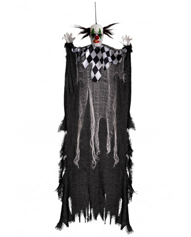 Clown horror con tunica scacchi d'appendere h.cm.120 ca. in busta
