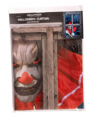 Tenda con stampa clown horror h.cm.90x60 ca. in busta con cav.