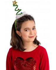 CHRISTMAS HEADBAND W/GREEN SPIRAL W/HEADER