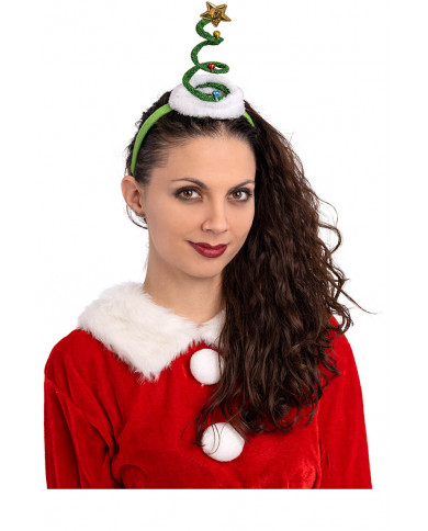 Grüner spiralförmiger Weihnachtshaarreif mit Aufhänger