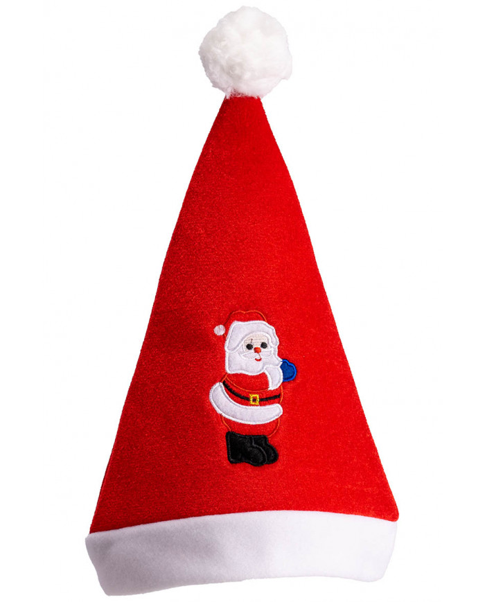 bonnet père noël en tissu avec carte d’en-tête