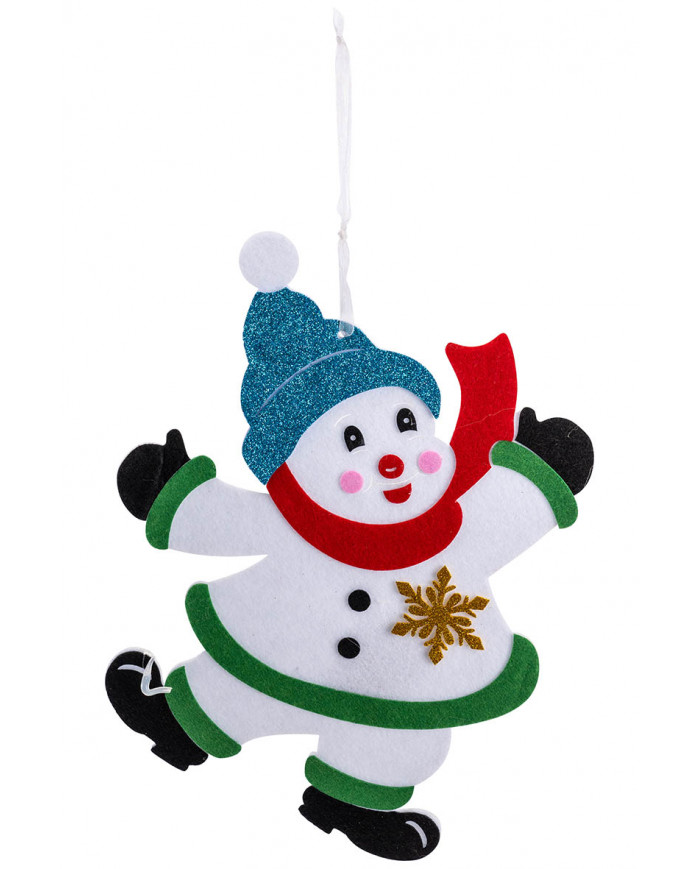 SNOWMAN FELT DECORATION H.CM.30 W/HEADER