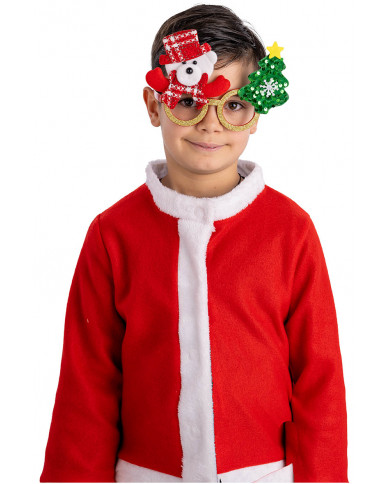 lunettes de noël avec ourson sur papier cartonné