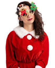 lunettes de noël avec renne sur papier cartonné