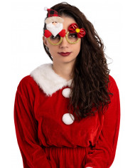 CHRISTMAS GLASSES W/SANTA CLAUS ON CARD