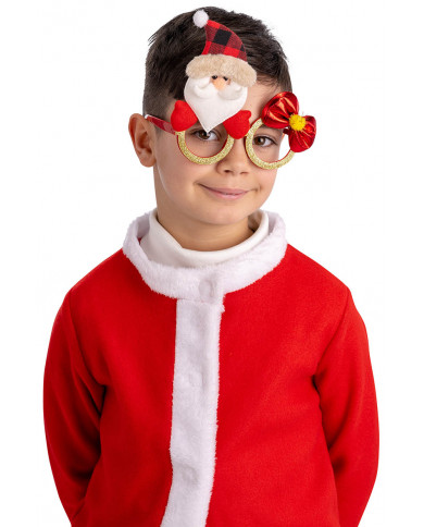 lunettes de noël avec père noël sur papier cartonné