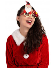 lunettes de noël avec père noël sur papier cartonné