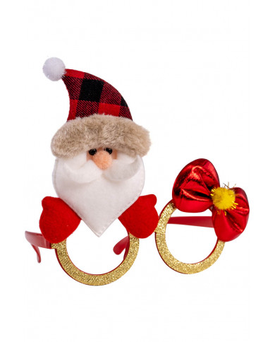 lunettes de noël avec père noël sur papier cartonné