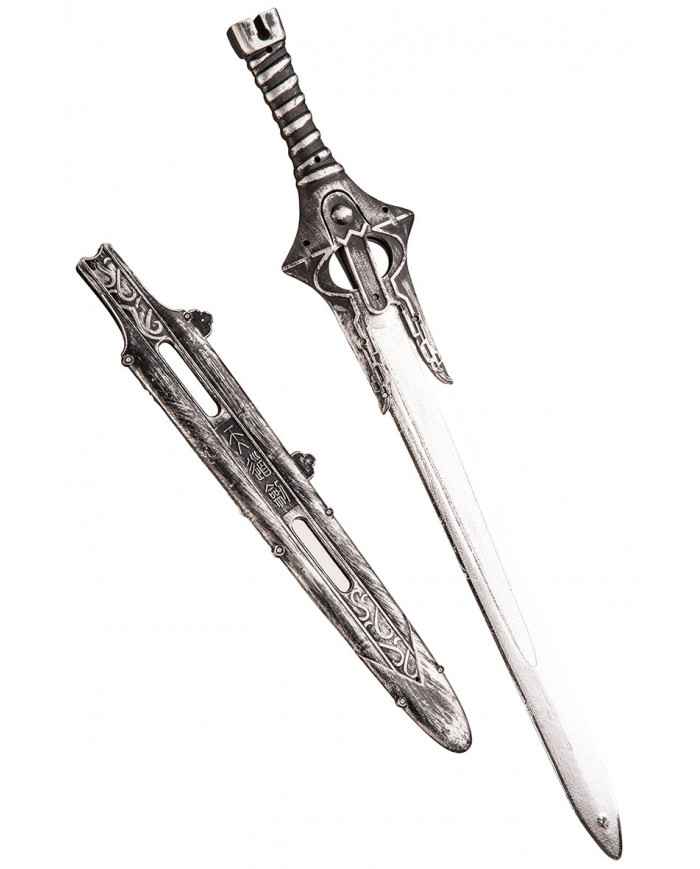 Mittelalterlicher grauer Schwert mit Scheide L. cm 67 ca. mit Aufhänger