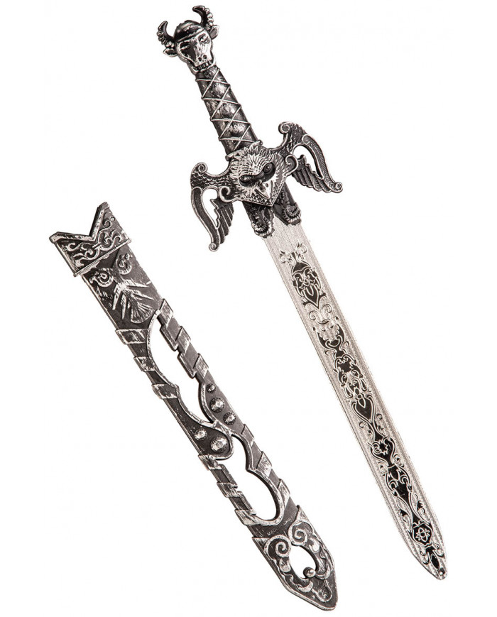 Grauer Schwert mit Totenkopf und Adler, Scheide L. cm 55 ca. mit Aufhänger