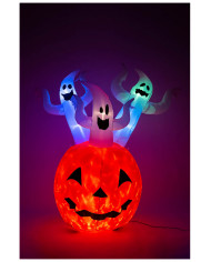 Zucca con fantasmi gonfiabile con luci (220 volt) con tiranti h.cm.180 ca.in scatola