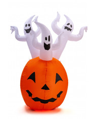 INFLATABLE PUMPKIN WITH GHOSTS WITH LIGHTS (220 VOLT) AND TENSIONERS H.CM.180 IN BOX